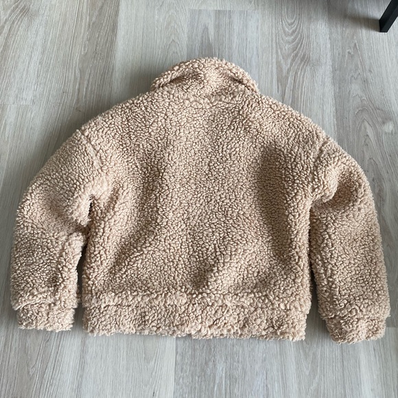 Peach pink teddy jacket - Picture 3 of 5